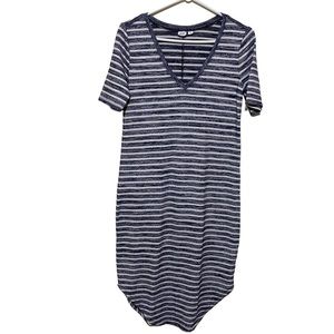 Gap Blue & White Striped V-neck Short Sleeve Dress Size XS